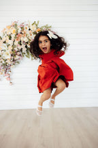 Pumpkin Spice 3/4 Sleeve Pocket Twirl Dress