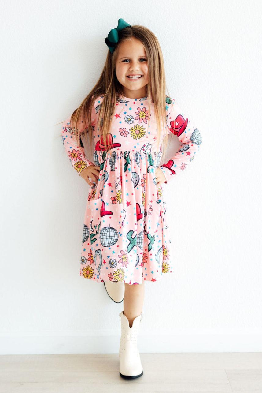 Long Sleeve Pocket Twirl Dress