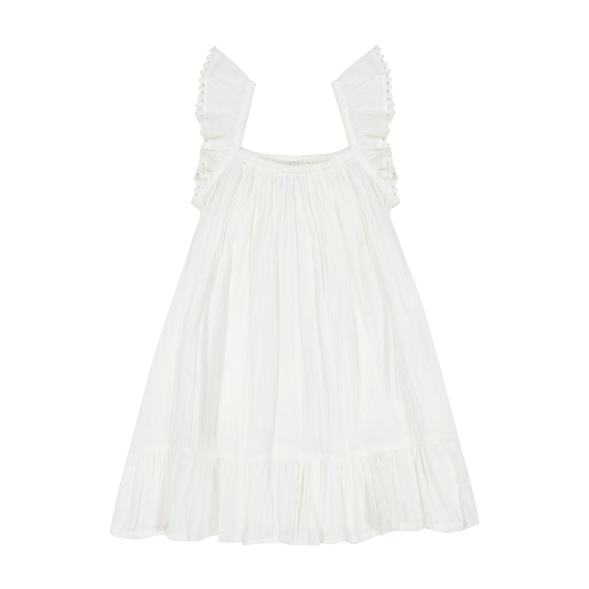 Mini Eva Girls' Ruffle Dress White