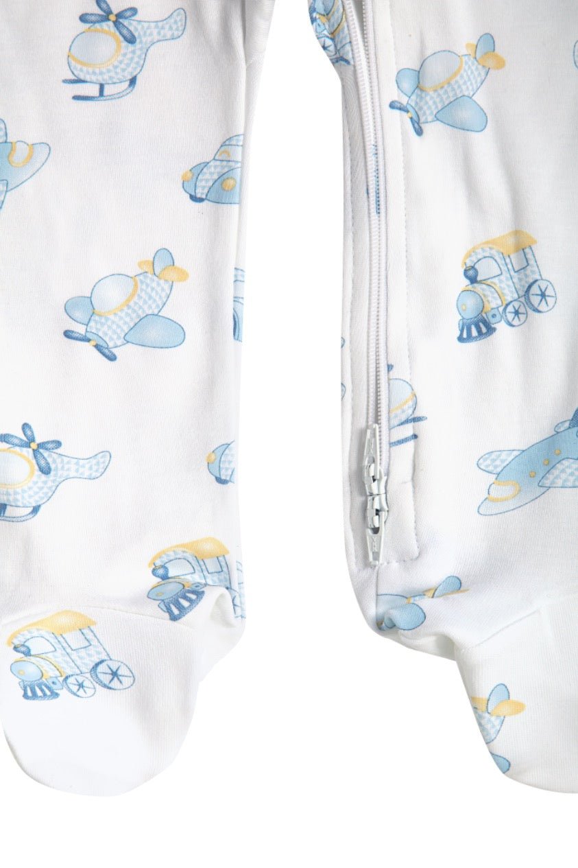 Mini Voyages Zipper Footie - Blissfully Lavender BoutiqueNella Pima