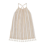 Mini Chantal Girls' Sundress Gold Lurex Stripe