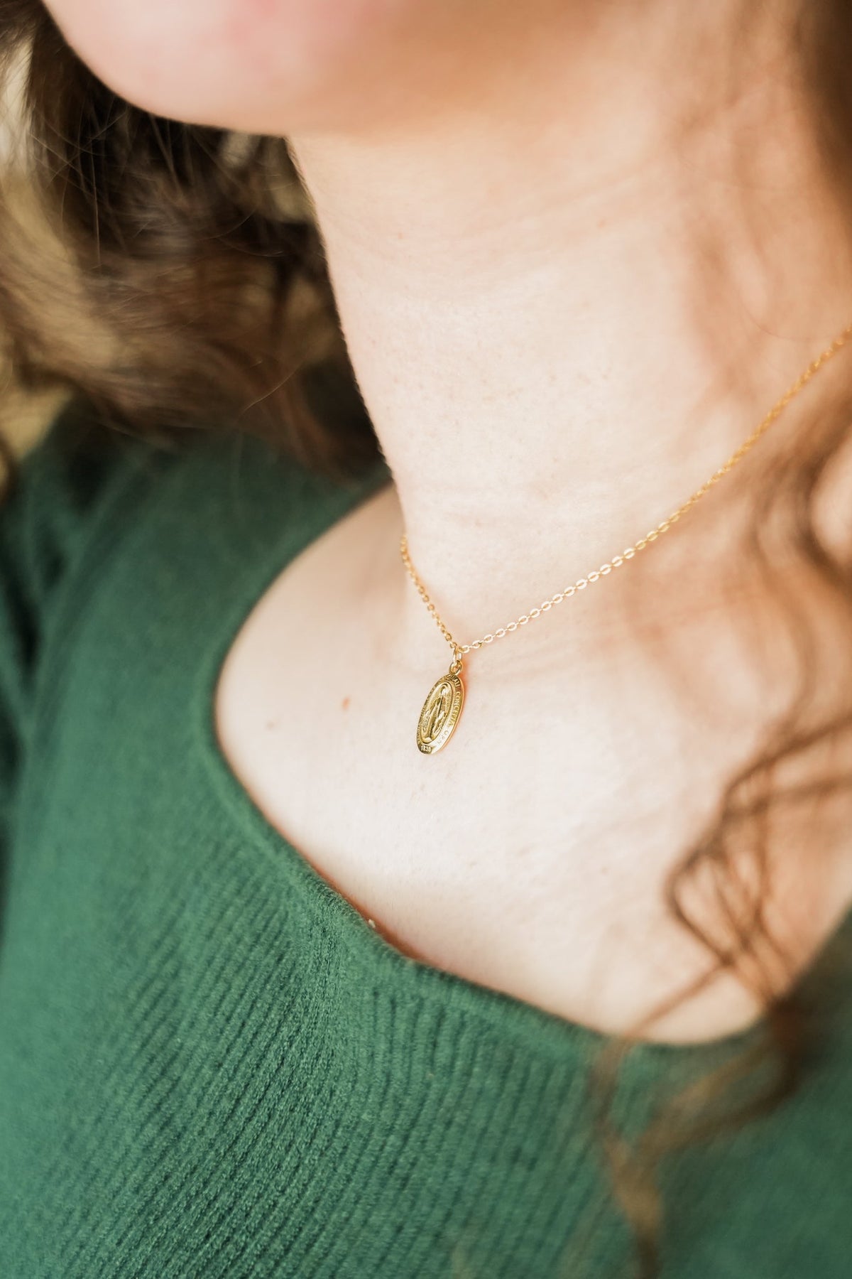 Miraculous Medal Necklace // Gold - Blissfully Lavender BoutiqueBlessed Is She