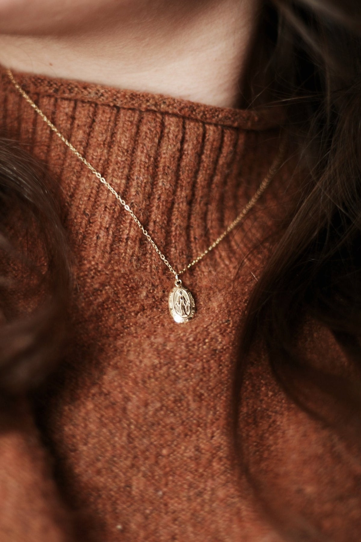 Miraculous Medal Necklace // Gold - Blissfully Lavender BoutiqueBlessed Is She