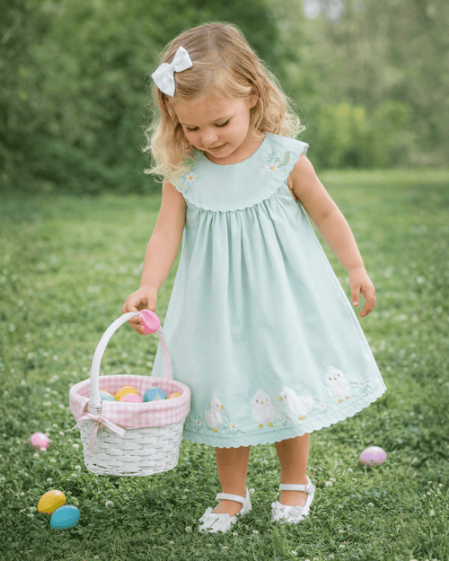 Misty Blue Fuzzy Chickies Dress