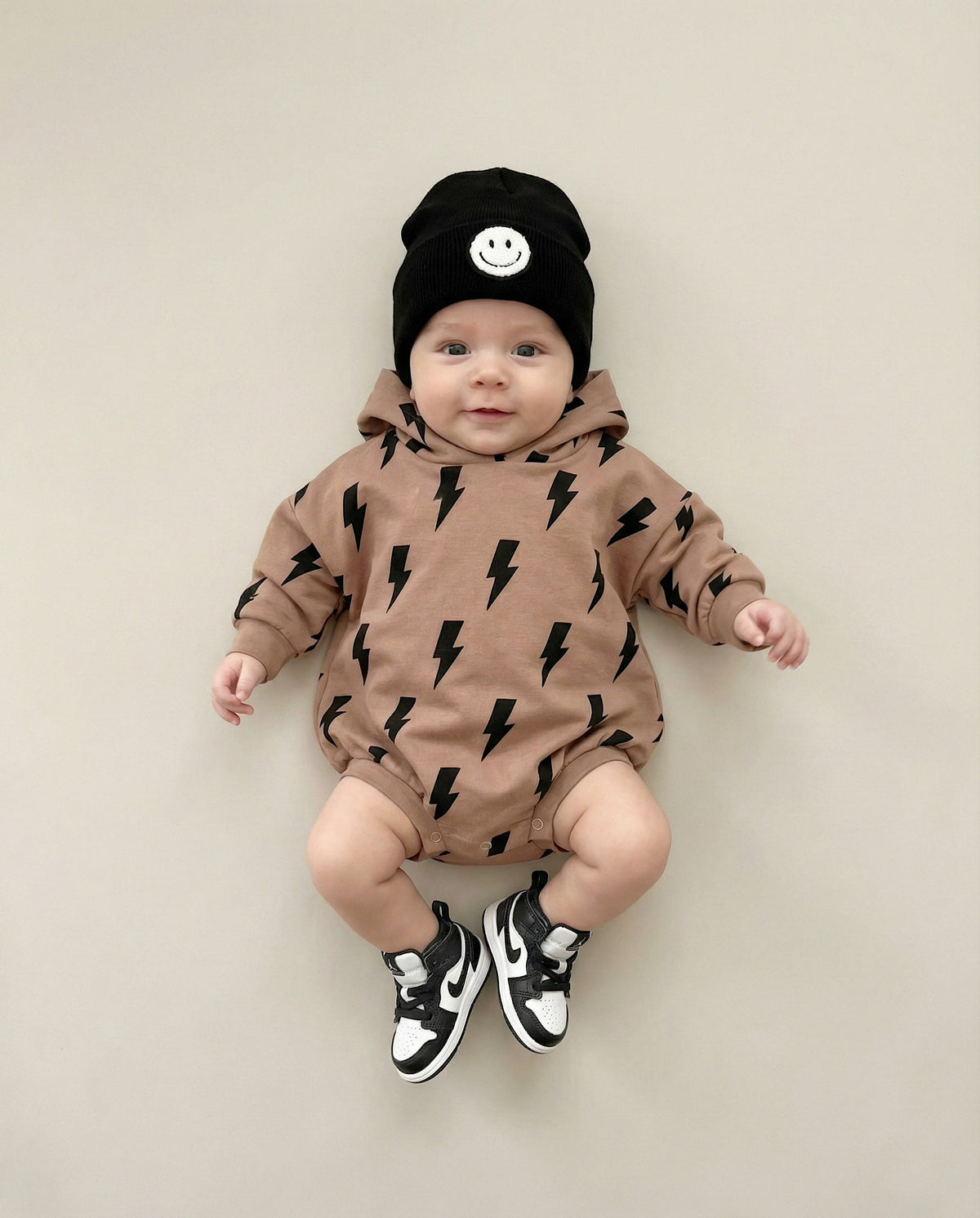 Hooded Bubble Romper  | Mocha Bolts