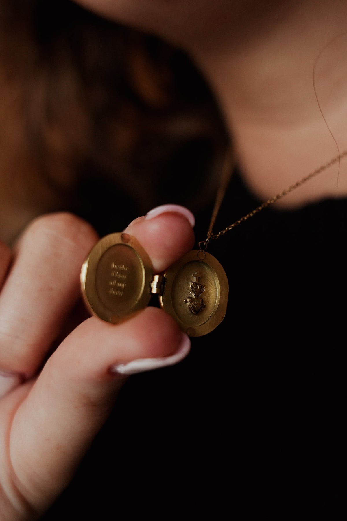 Gold Monstrance Locket Necklace