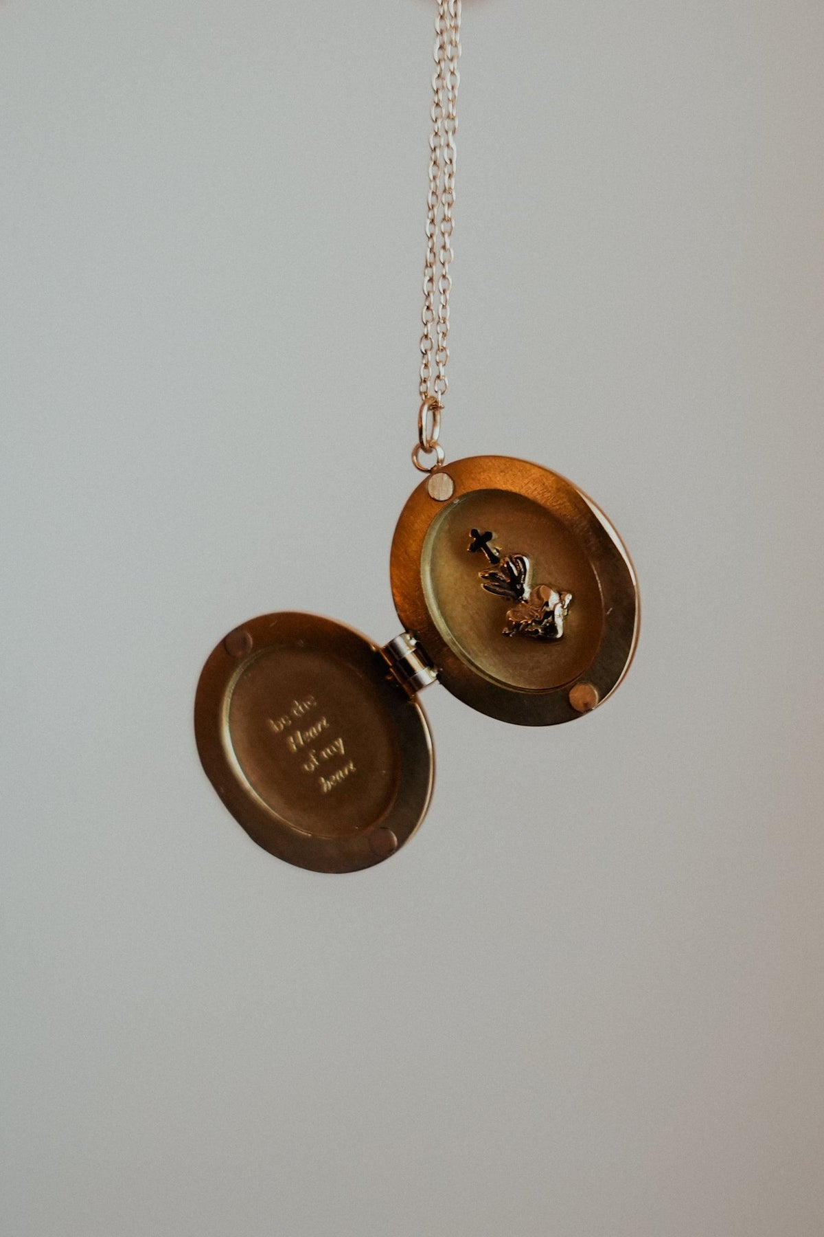 Gold Monstrance Locket Necklace