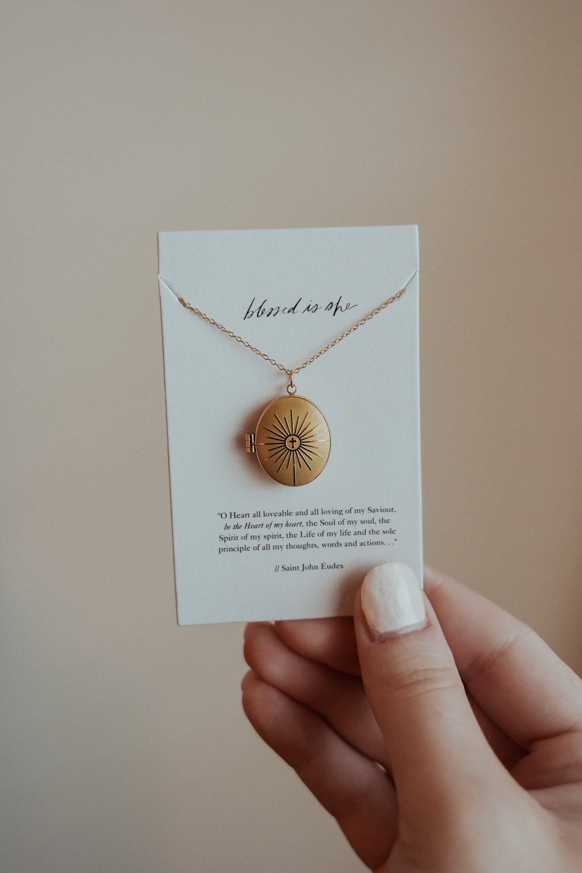 Gold Monstrance Locket Necklace