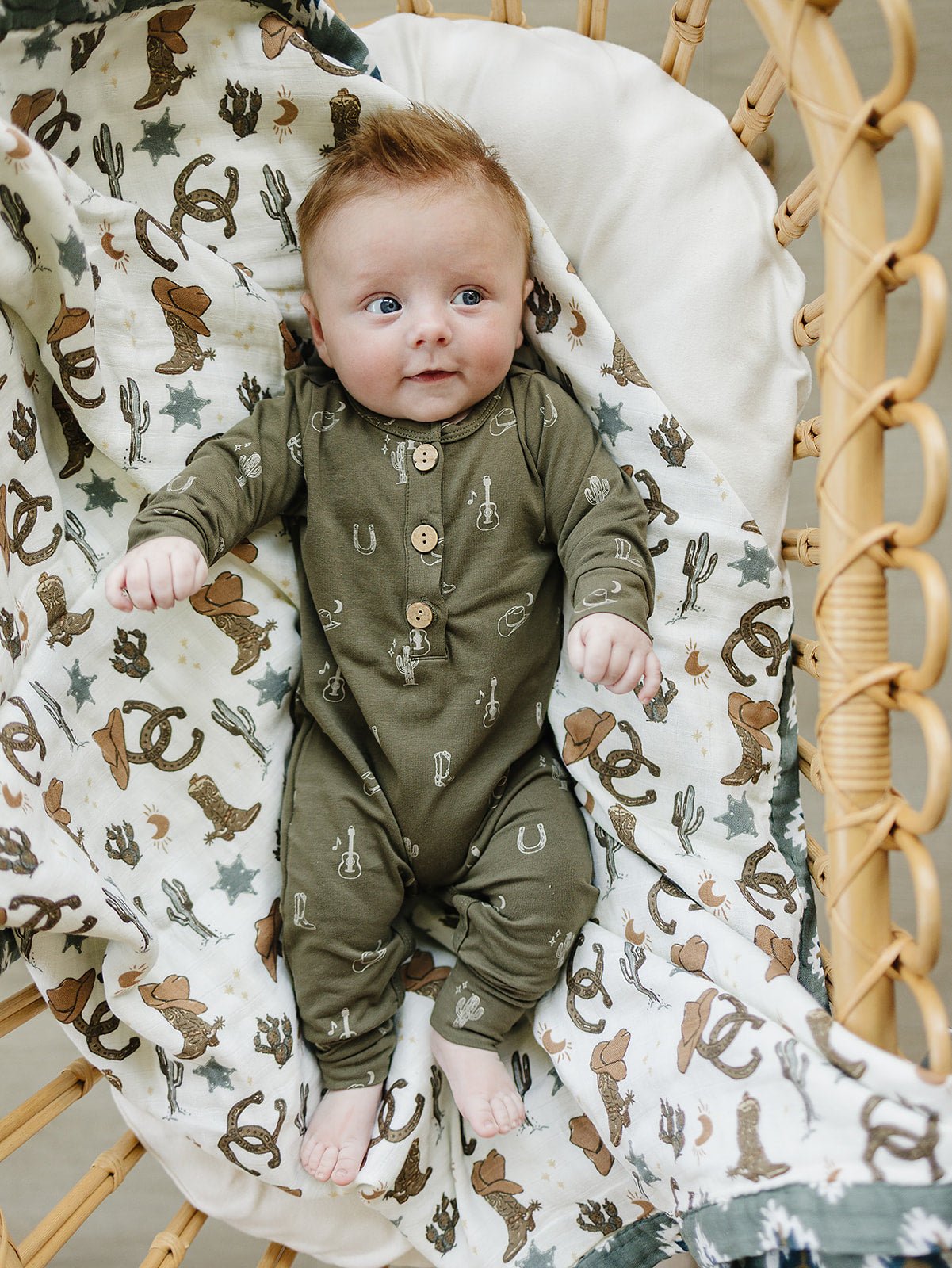 Nashville Long Sleeve Button Romper - Blissfully Lavender BoutiqueMebie Baby
