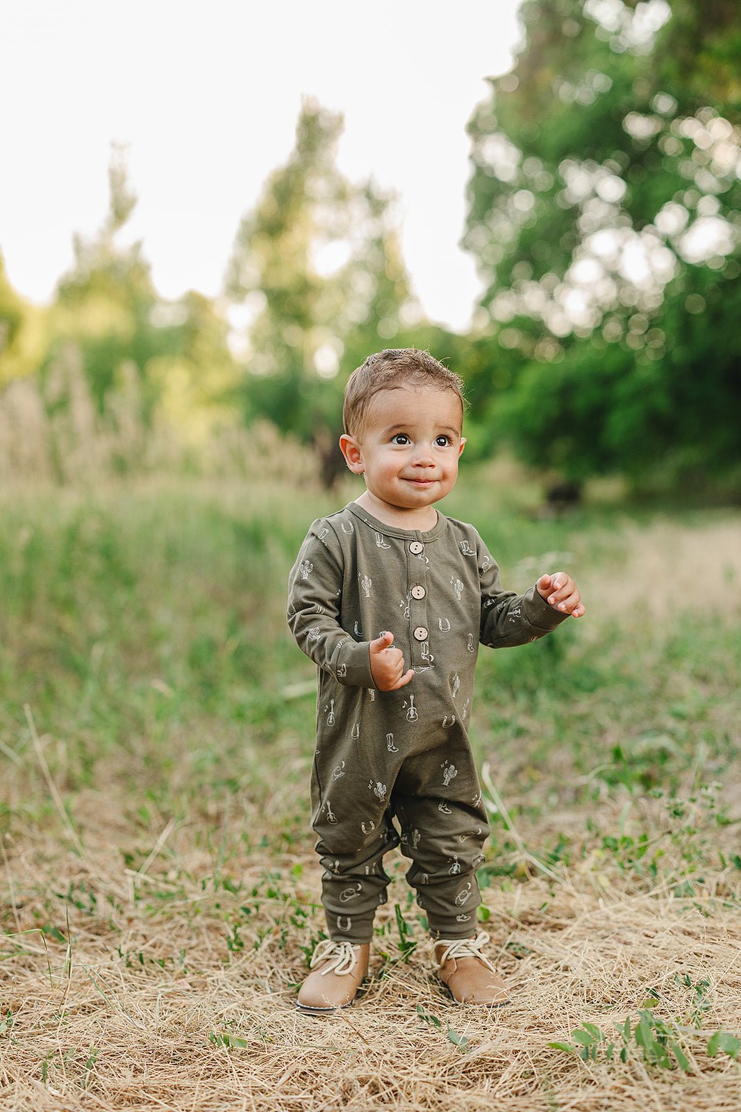 Nashville Long Sleeve Button Romper - Blissfully Lavender BoutiqueMebie Baby