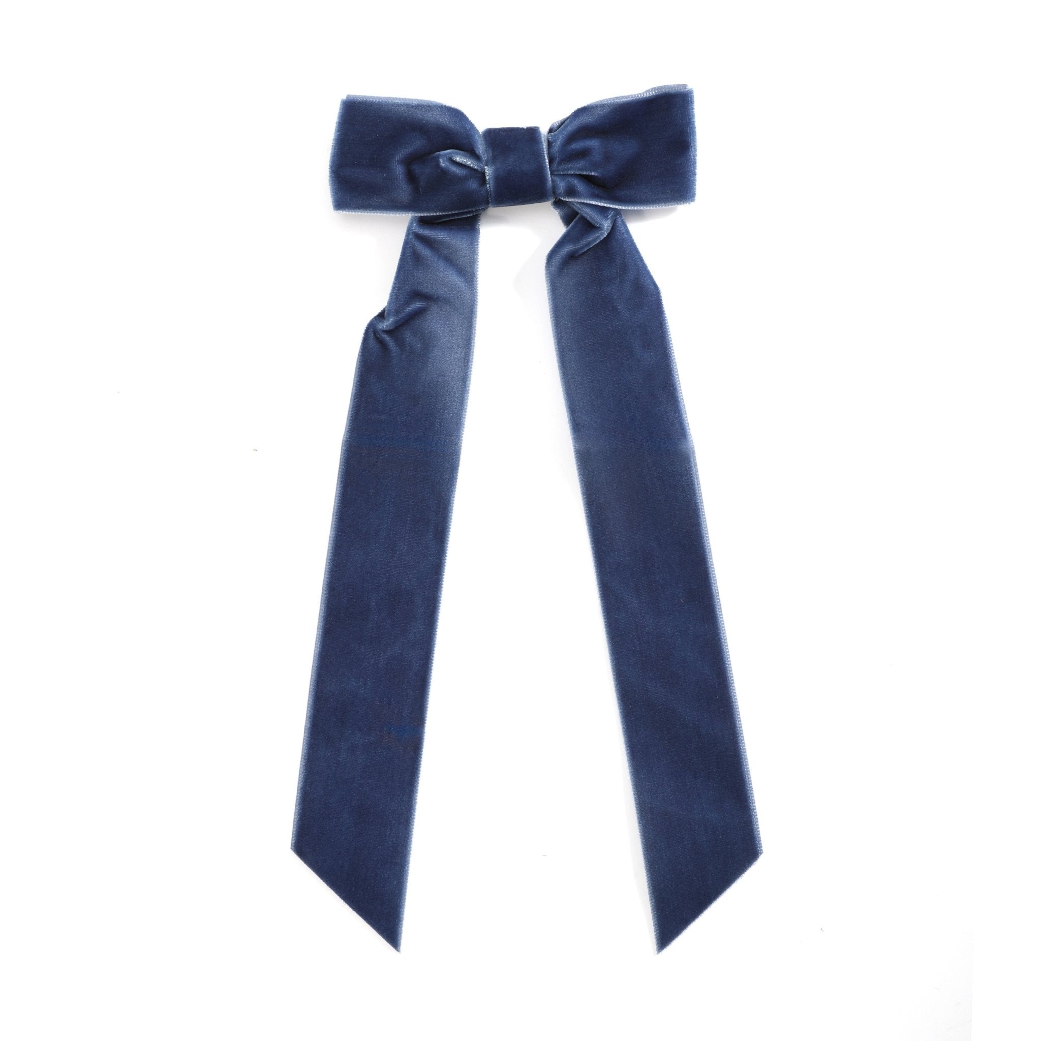 Navy Blue Long Tails Hair Bow