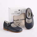 Navy Blue Mary Jane Leather Shoes - Blissfully Lavender BoutiqueBebe Sweeny