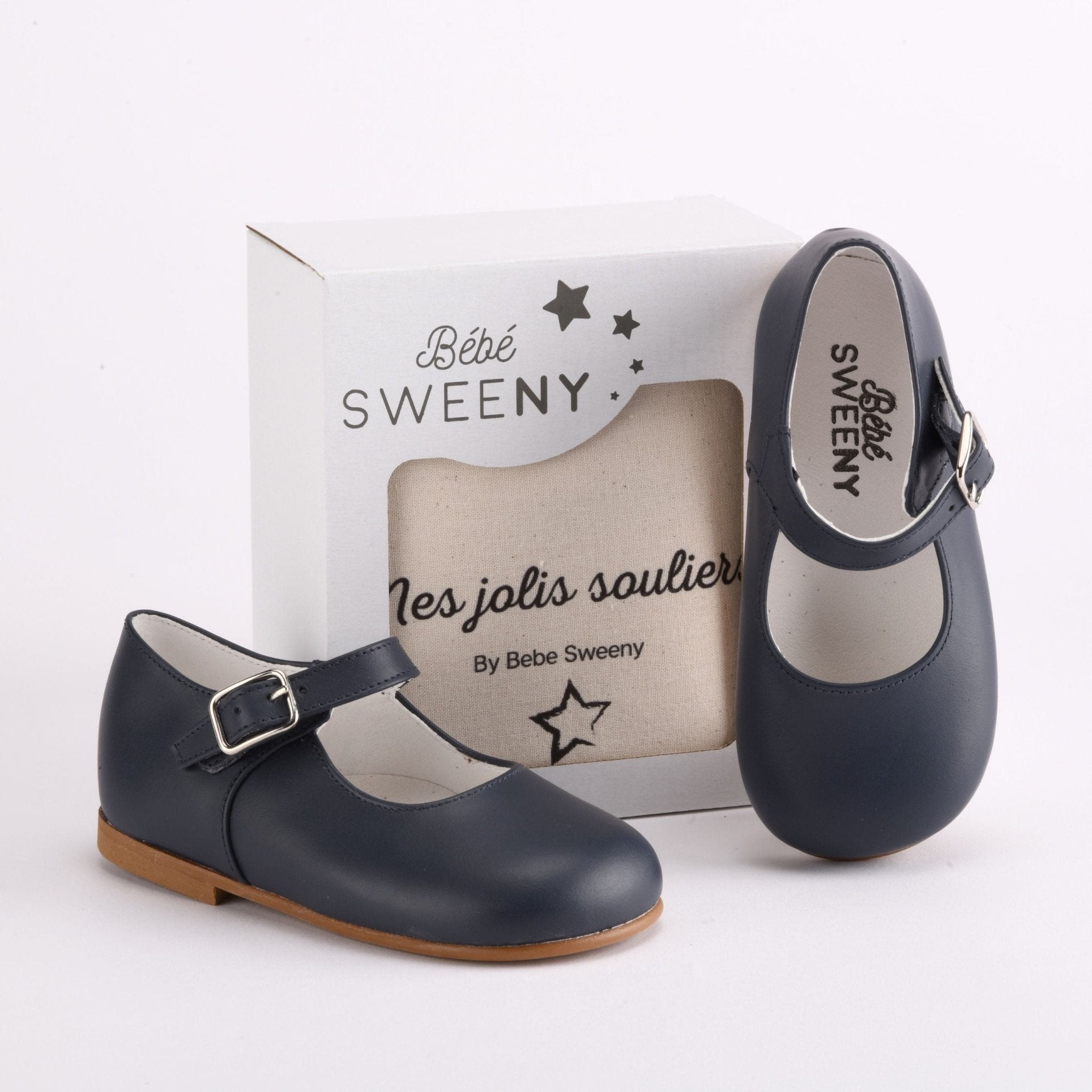 Navy Blue Mary Jane Leather Shoes - Blissfully Lavender BoutiqueBebe Sweeny