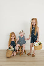 Navy Daisies Tank + Biker Short Set - Blissfully Lavender BoutiqueMebie Baby