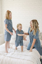 Navy Gingham Short Kids Pajama Set - Blissfully Lavender BoutiqueMebie Baby