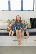 Navy Gingham Short Kids Pajama Set - Blissfully Lavender BoutiqueMebie Baby
