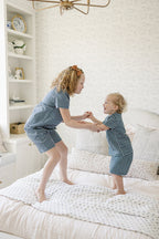 Navy Gingham Short Kids Pajama Set - Blissfully Lavender BoutiqueMebie Baby