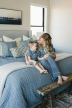 Navy Gingham Short Kids Pajama Set - Blissfully Lavender BoutiqueMebie Baby