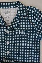 Navy Gingham Short Kids Pajama Set - Blissfully Lavender BoutiqueMebie Baby