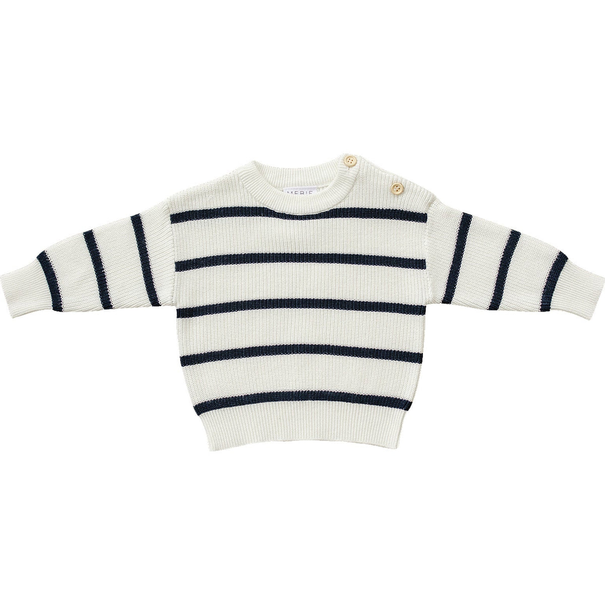 Navy Stripe Cotton Knit Sweater for Kids - Blissfully Lavender BoutiqueMebie Baby