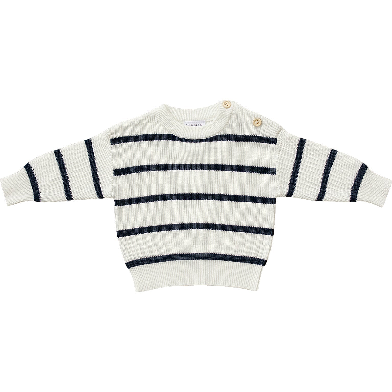 Navy Stripe Cotton Knit Sweater for Kids - Blissfully Lavender BoutiqueMebie Baby