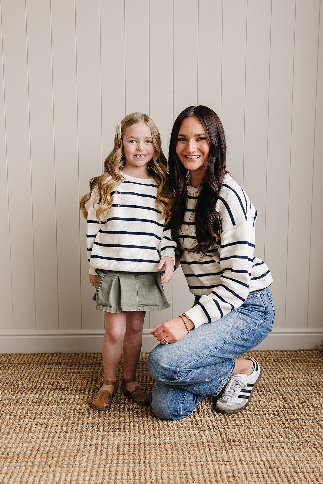 Navy Stripe Cotton Knit Sweater for Kids - Blissfully Lavender BoutiqueMebie Baby