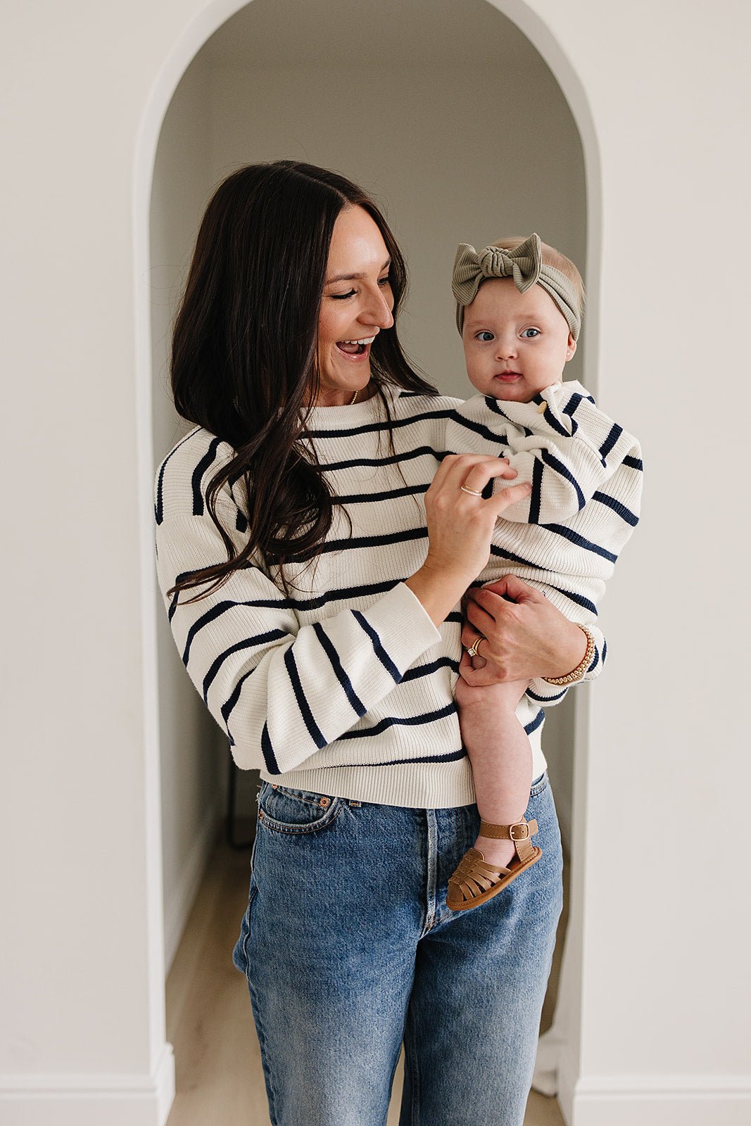 Navy Stripe Cotton Knit Sweater for Kids - Blissfully Lavender BoutiqueMebie Baby