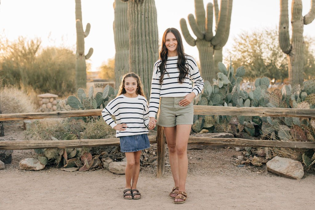 Navy Stripe Cotton Knit Sweater for Kids - Blissfully Lavender BoutiqueMebie Baby