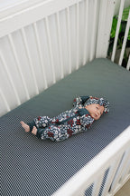 Navy Stripes Bamboo Crib Sheet - Blissfully Lavender BoutiqueMebie Baby