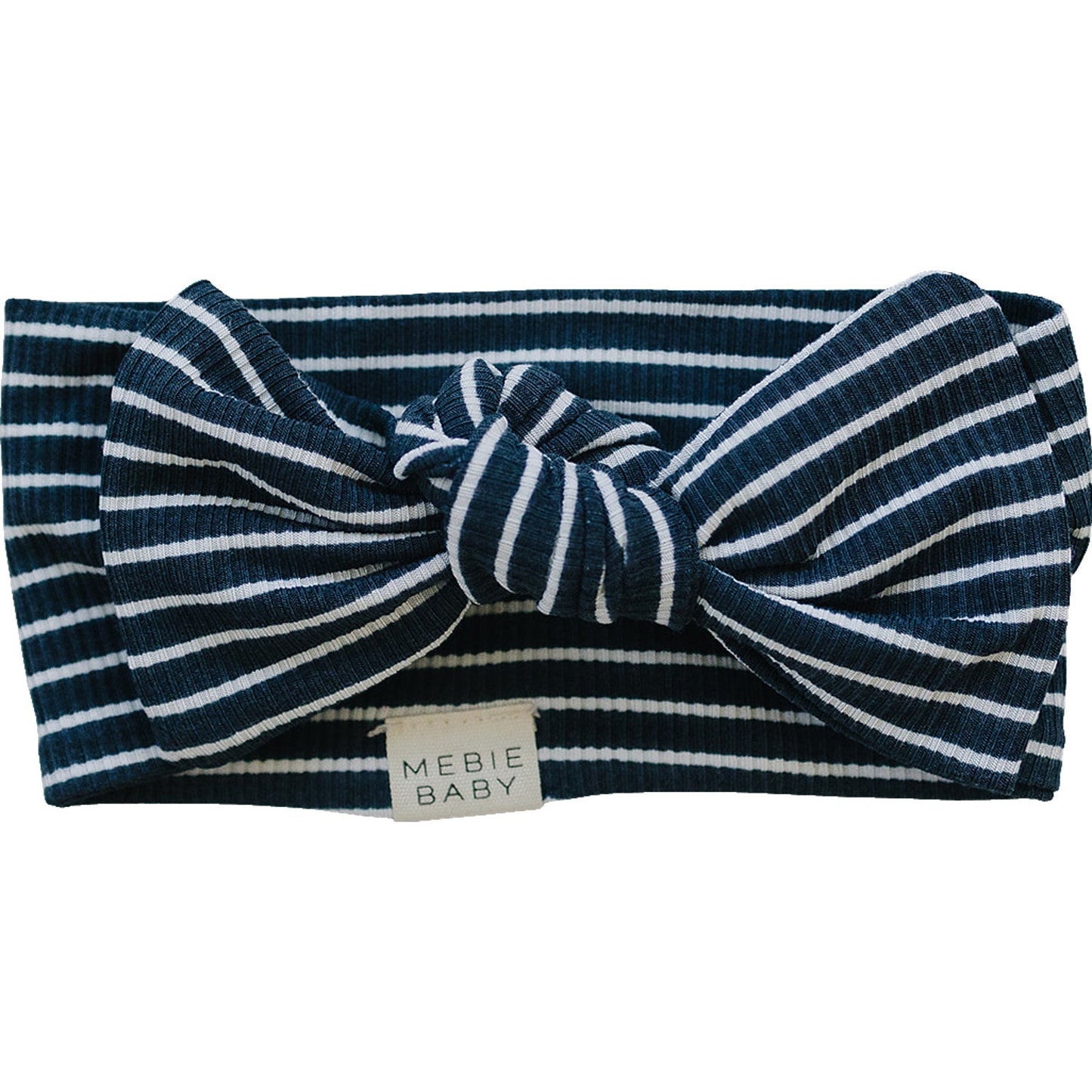 Navy Stripes Bamboo Head Wrap for Babies - Blissfully Lavender BoutiqueMebie Baby