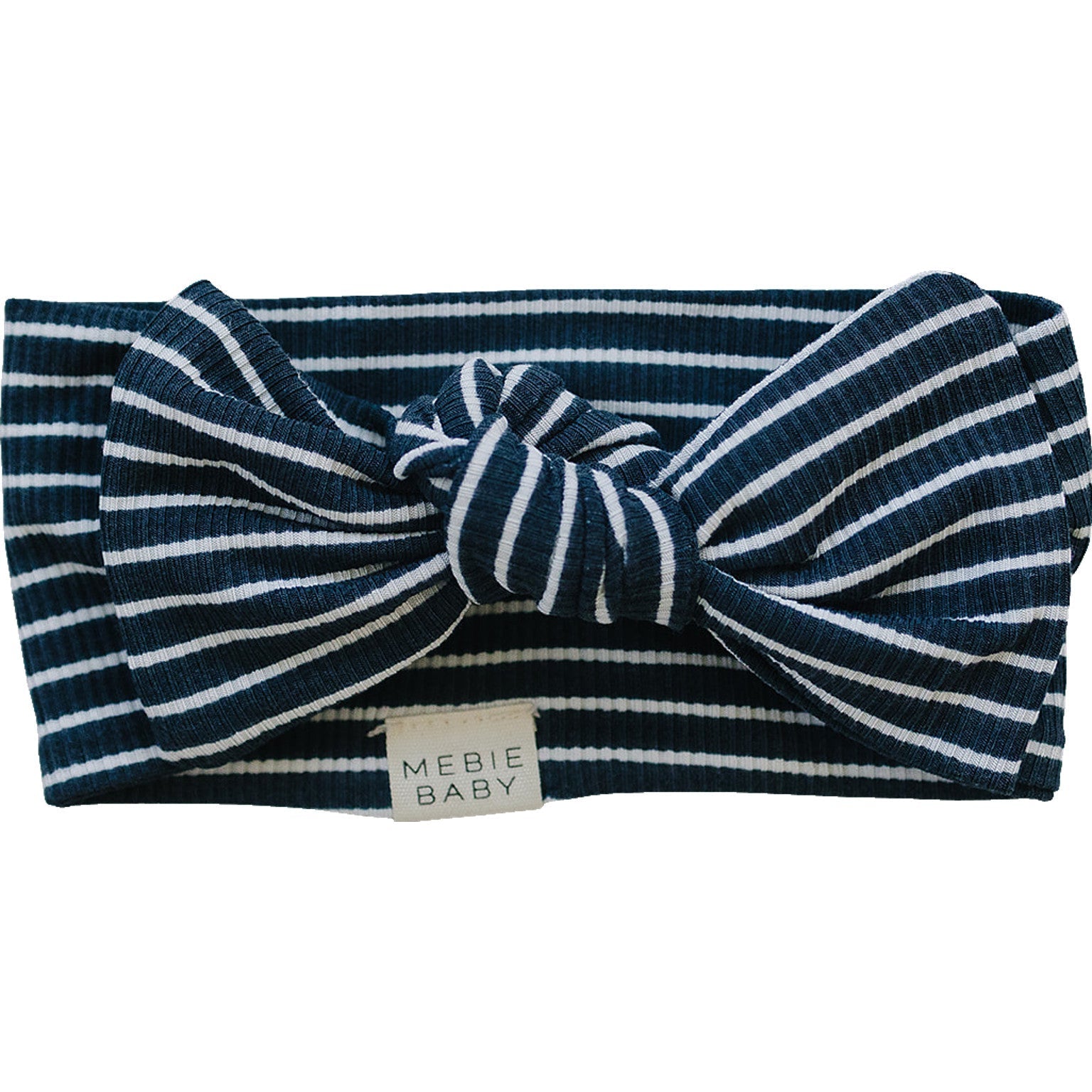 Navy Stripes Bamboo Head Wrap for Babies - Blissfully Lavender BoutiqueMebie Baby