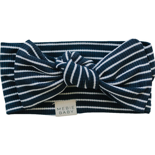 Navy Stripes Bamboo Head Wrap for Babies - Blissfully Lavender BoutiqueMebie Baby