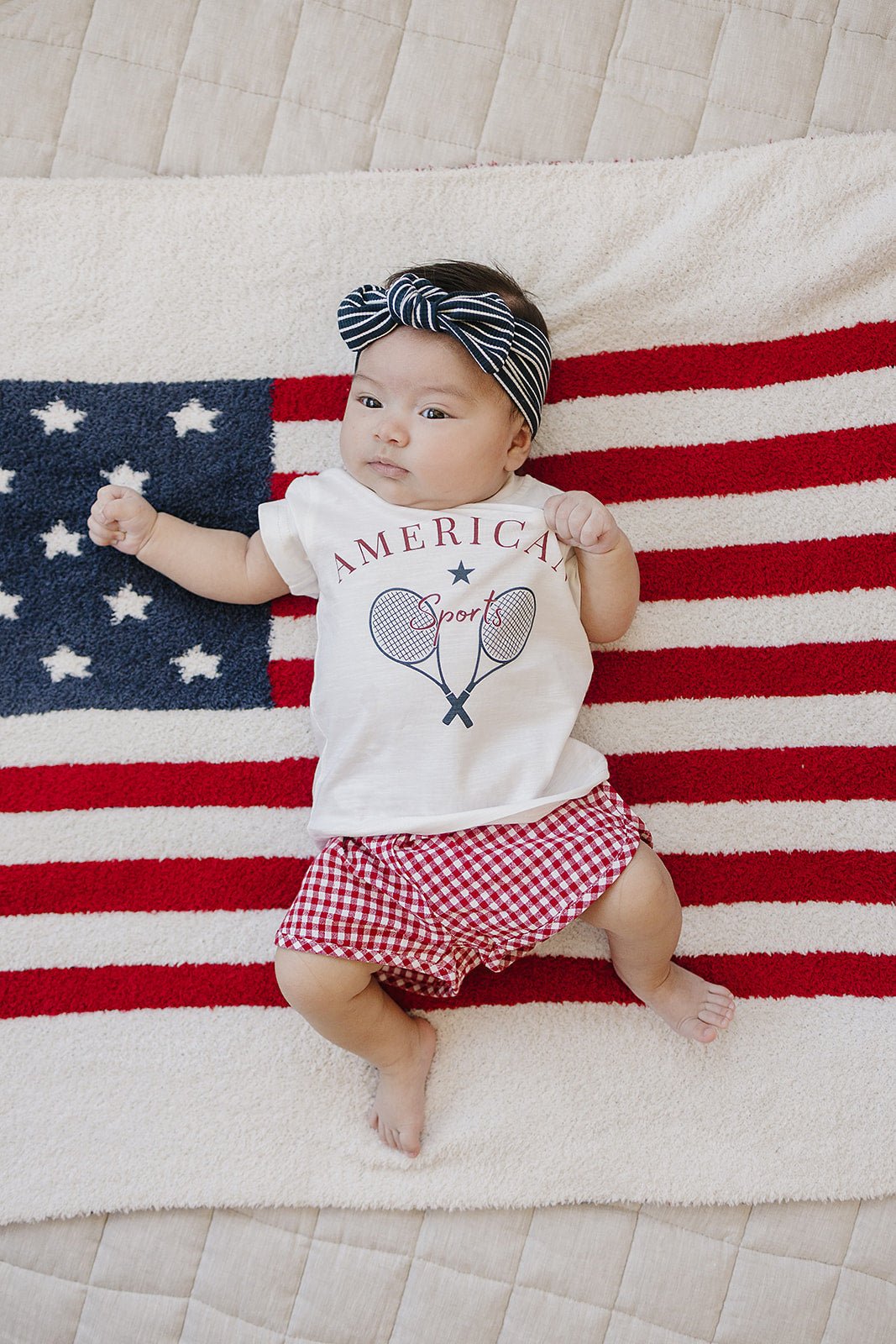 Navy Stripes Bamboo Head Wrap for Babies - Blissfully Lavender BoutiqueMebie Baby