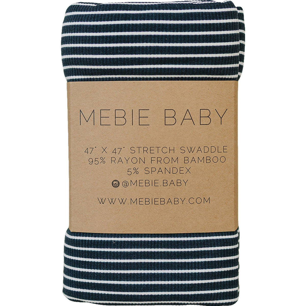 Navy Stripes Bamboo Stretch Swaddle Blanket - Blissfully Lavender BoutiqueMebie Baby