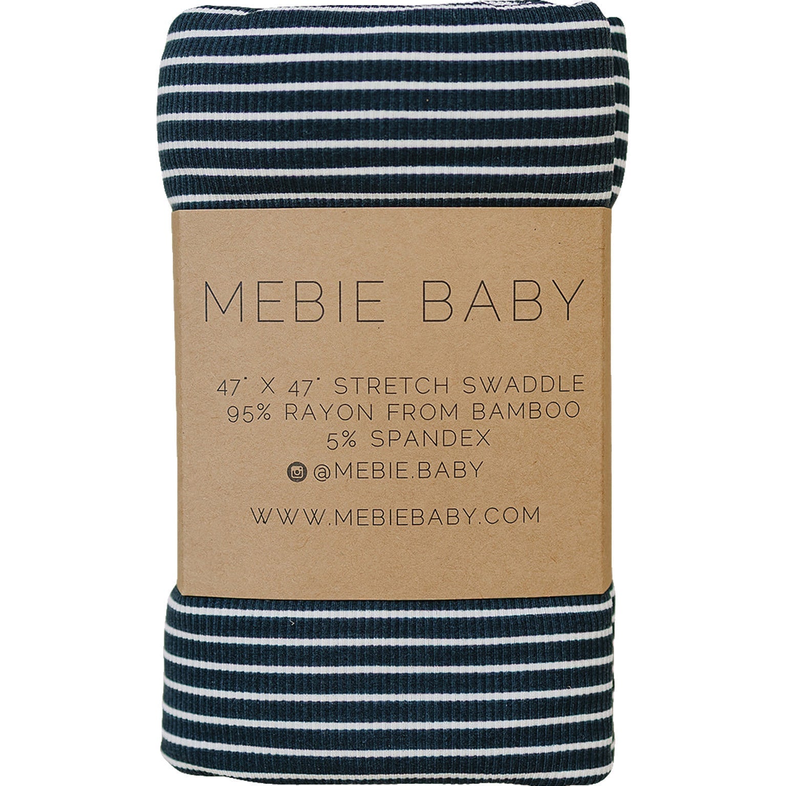 Navy Stripes Bamboo Stretch Swaddle Blanket - Blissfully Lavender BoutiqueMebie Baby