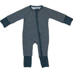 Navy Stripes Bamboo Zipper Pajamas - Blissfully Lavender BoutiqueMebie Baby