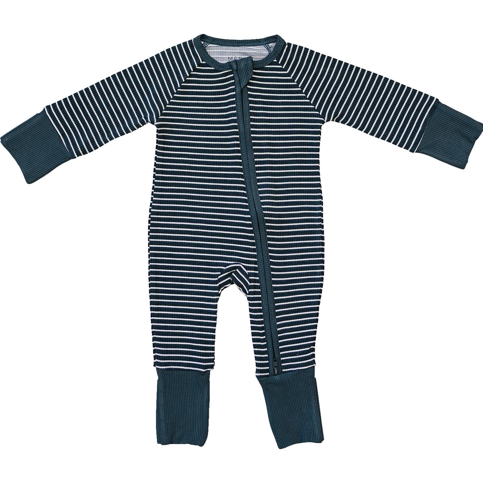 Navy Stripes Bamboo Zipper Pajamas - Blissfully Lavender BoutiqueMebie Baby