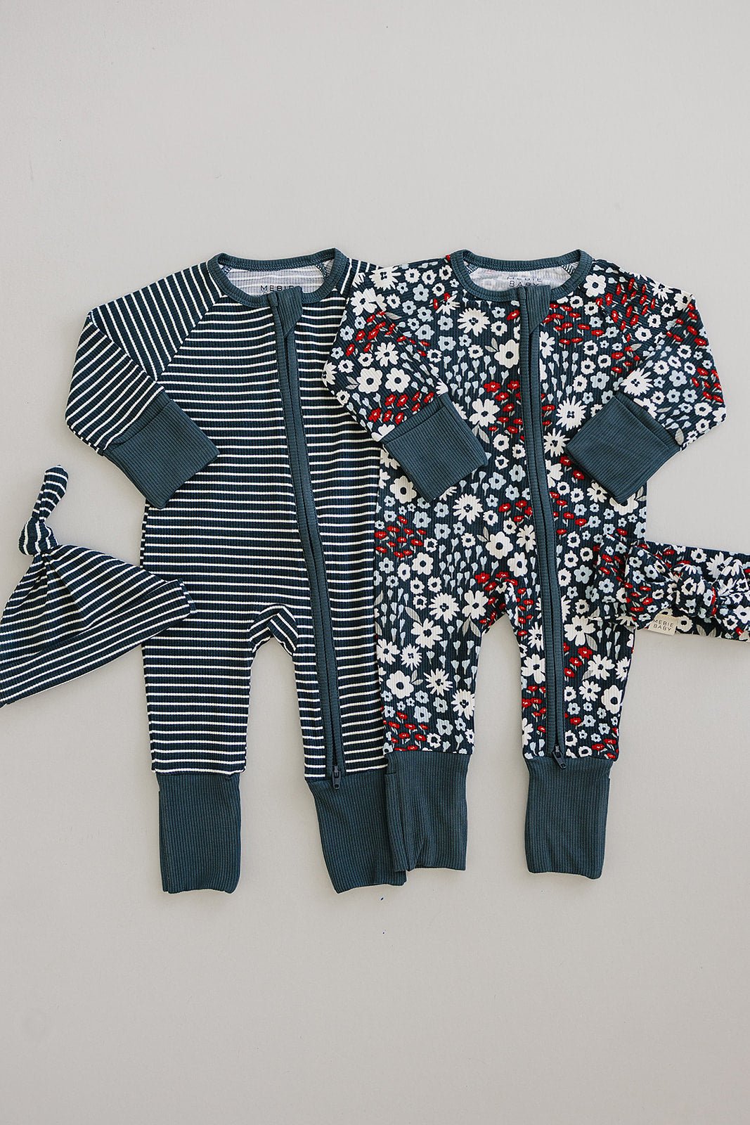 Navy Stripes Bamboo Zipper Pajamas - Blissfully Lavender BoutiqueMebie Baby
