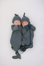 Navy Stripes Bamboo Zipper Pajamas - Blissfully Lavender BoutiqueMebie Baby