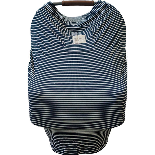 Navy Stripes Ribbed Bamboo Multi - Use Cover - Blissfully Lavender BoutiqueMebie Baby
