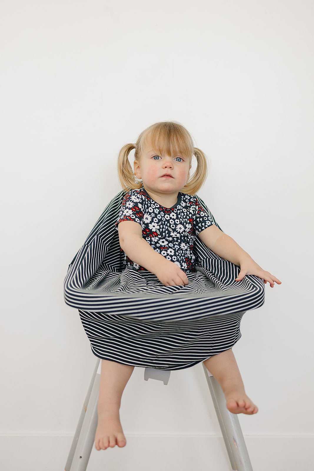 Navy Stripes Ribbed Bamboo Multi - Use Cover - Blissfully Lavender BoutiqueMebie Baby