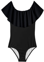 Black Off-Shoulder Swimsuit