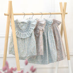 Nicole Blue Floral Hand Smocked Dress - Blissfully Lavender BoutiqueBebe Sweeny