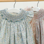 Nicole Blue Floral Hand Smocked Dress - Blissfully Lavender BoutiqueBebe Sweeny