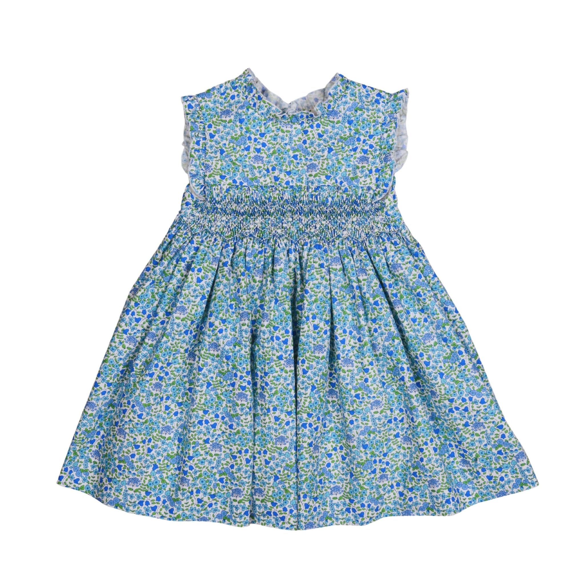 Nina Blue Floral Cotton Dress - Blissfully Lavender BoutiqueBebe Sweeny