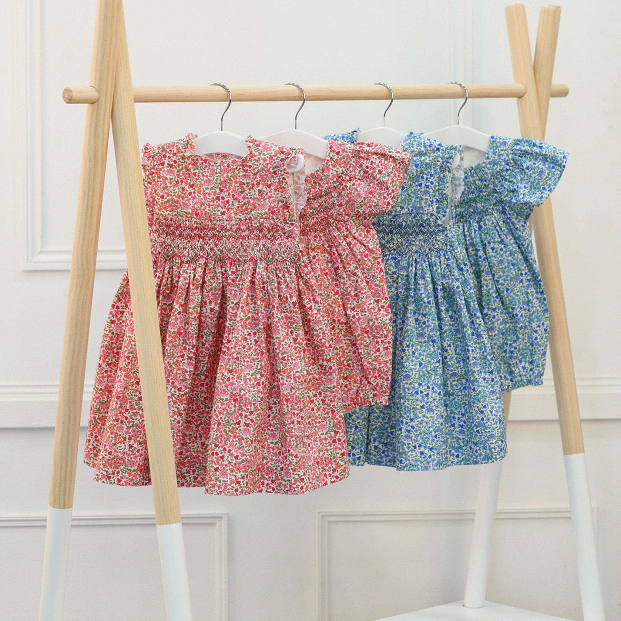 Nina Blue Floral Cotton Dress - Blissfully Lavender BoutiqueBebe Sweeny