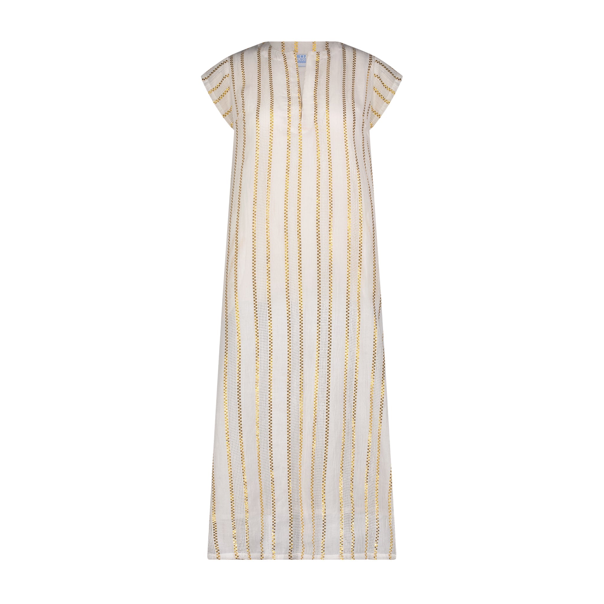 Noa Women's Maxi Kaftan Gold Lurex Stripe
