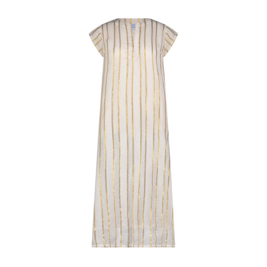 Noa Women's Maxi Kaftan Gold Lurex Stripe