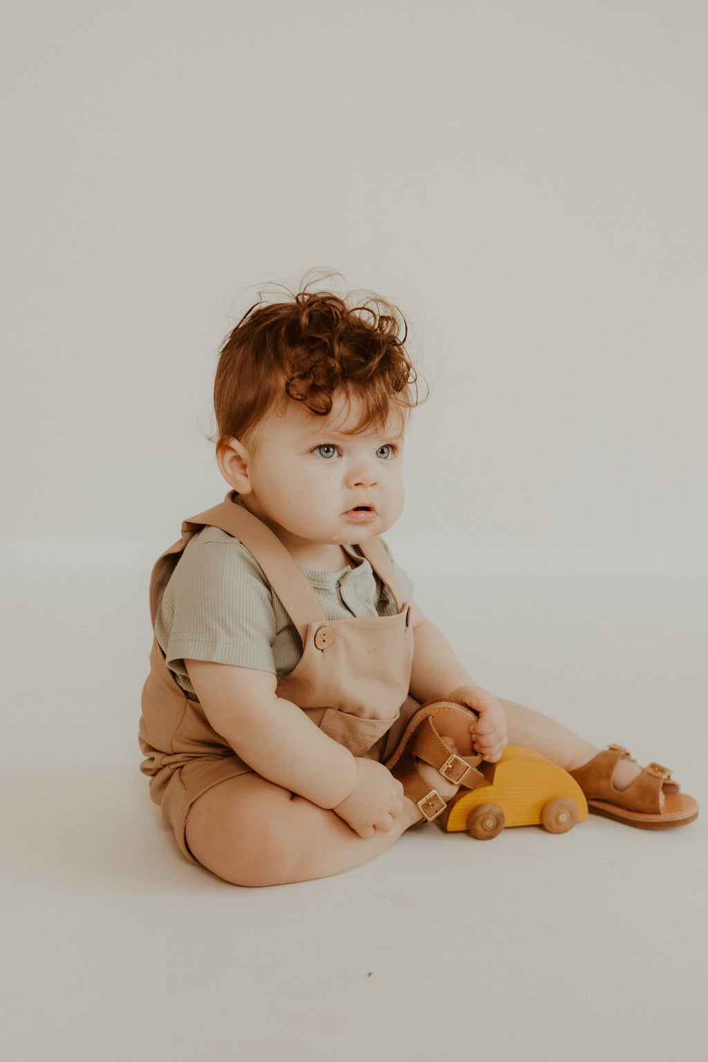 Baby Dusty Blue Cotton Ribbed Onesie