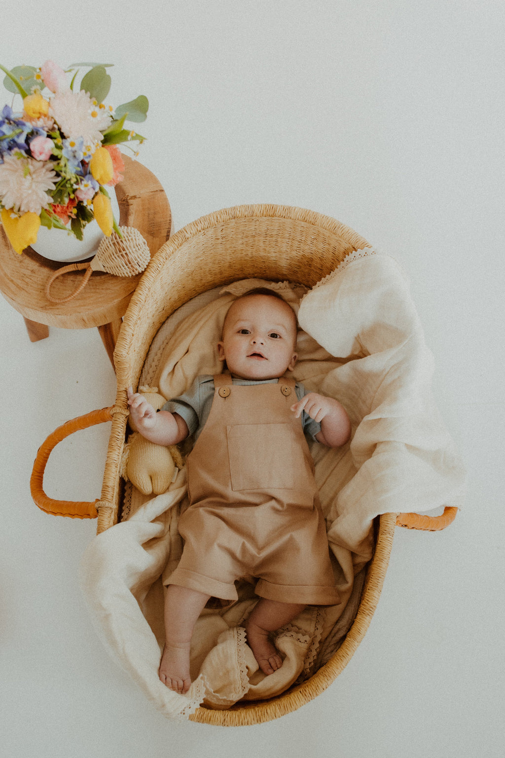 Baby Dusty Blue Cotton Ribbed Onesie